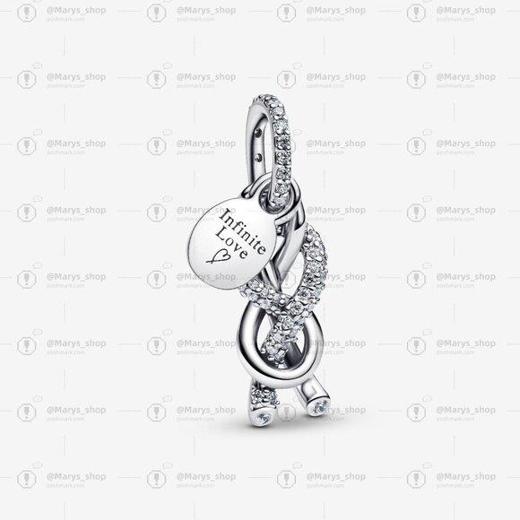 Pandora Pavé Infinity Knot Dangle Charm - Picture 1 of 6